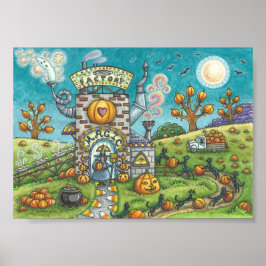 ハロウィーン魔女&黒猫パイ工場ポスターSm ポスター