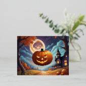 ハロウィーン魔法アンダーザムーン 箔シーズンポストカード (立ち正面)