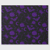 ハロウィーン魔法パープル ラッピングペーパー (フラット)