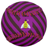 ハロウィーン魔法ビーウィザードパープルとブラックストライプ ソフトボール (裏面)