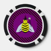 ハロウィーン魔法ビーウィザードパープルとブラックストライプ ポーカーチップ (裏面)