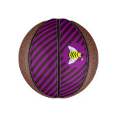 ハロウィーン魔法ビーウィザードパープルとブラックストライプ ミニバスケットボール (縦)