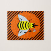 ハロウィーン魔法ビーウィッチオレンジとブラックストライプ ジグソーパズル (横)