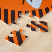 ハロウィーン魔法ビーウィッチオレンジとブラックストライプ ジグソーパズル (側面)