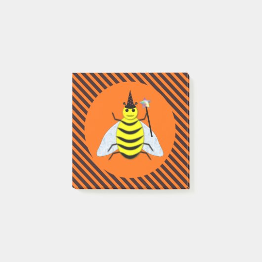 ハロウィーン魔法ビーウィッチオレンジとブラックストライプ ポストイット (正面)