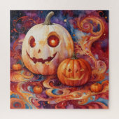 ハロウィーン魔法：スワーズ&パンプキ白熱［赤熱］光を放つンス ジグソーパズル (縦)