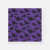 ハロウィーン黒こうもり紫クールスプキー柄 スタンダードカクテルナプキン (正面)