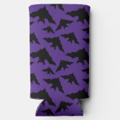 ハロウィーン黒こうもり紫クールスプキー柄 スリム缶クーラー (裏面)