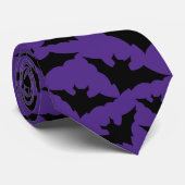ハロウィーン黒こうもり紫クールスプキー柄 ネクタイ (ロール)
