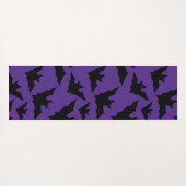 ハロウィーン黒こうもり紫クールスプキー柄 ヨガマット (裏面(横))