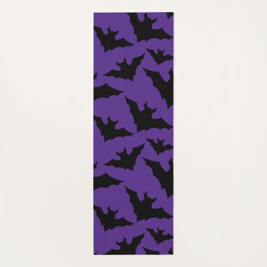 ハロウィーン黒こうもり紫クールスプキー柄 ヨガマット (裏面)