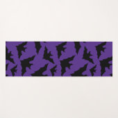ハロウィーン黒こうもり紫クールスプキー柄 ヨガマット (正面(横))