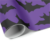 ハロウィーン黒こうもり紫クールスプキー柄 ラッピングペーパー (ロールコーナー)