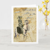 ハロウィーン黒の騎士の死のスケルトンの馬 カード (黄色い花)