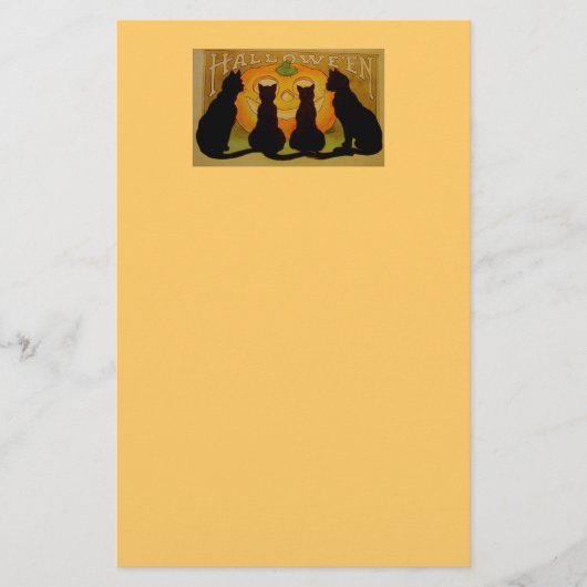ハロウィーン黒猫の文房具 便箋 (正面)