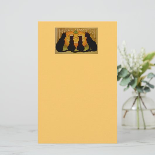 ハロウィーン黒猫の文房具 便箋 (スタンド正面)