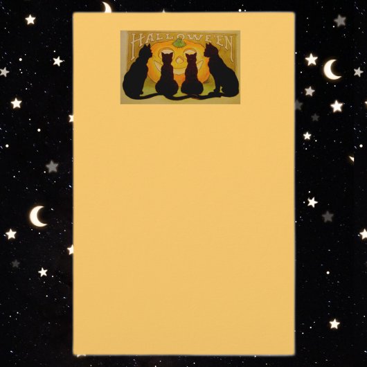 ハロウィーン黒猫の文房具 便箋