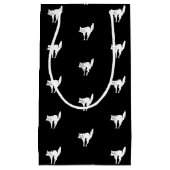 ハロウィーン黒猫の白黒パターン スモールペーパーバッグ (正面)