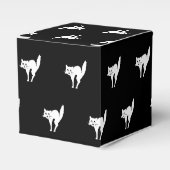 ハロウィーン黒猫の白黒パターン フェイバーボックス (正面サイド)