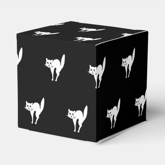 ハロウィーン黒猫の白黒パターン フェイバーボックス (裏面サイド)