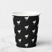 ハロウィーン黒猫の白黒パターン 紙コップ (裏面)
