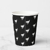 ハロウィーン黒猫の白黒パターン 紙コップ (右)