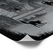 ハロウィーン黒猫ウィッチとこうもり ポスター (角)