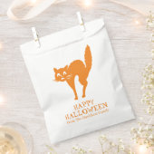 ハロウィーン黒猫オレンジ白カスタム フェイバーバッグ (クリップ留めされた状態)