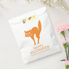 ハロウィーン黒猫オレンジ白カスタム フェイバーバッグ