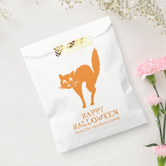 ハロウィーン黒猫オレンジ白カスタム フェイバーバッグ (封をした状態)