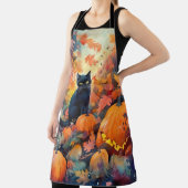 ハロウィーン黒猫カボチャ怖い エプロン (インサイチュ)