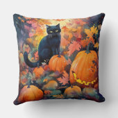 ハロウィーン黒猫カボチャ怖い クッション (裏面)