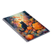 ハロウィーン黒猫カボチャ怖い ノートブック (右側)