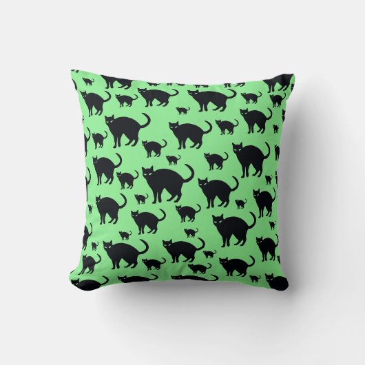 ハロウィーン黒猫ピロー不気味カワイホーム クッション (正面)