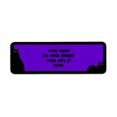 ハロウィーン黒猫白熱［赤熱］光を放つ目紫不気味 ラベル (正面)