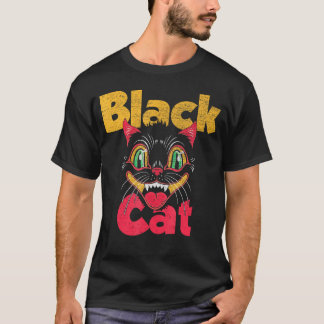ハロウィーン黒猫花火 Tシャツ