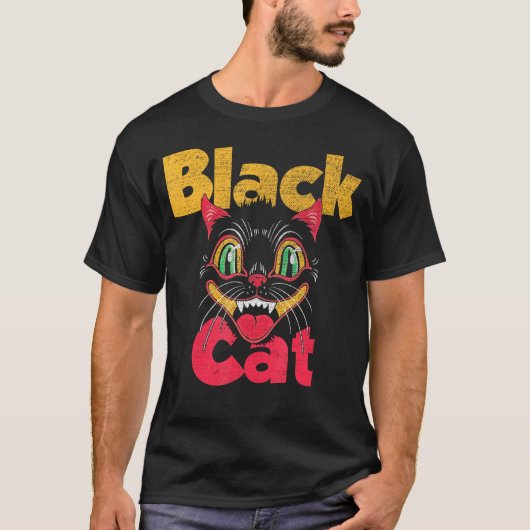 ハロウィーン黒猫花火 Tシャツ (正面)
