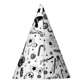 ハロウィーン黒白不気味誕生日パーティー パーティーハット (裏面)
