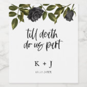 ハロウィーン黒結婚花の白 ワインラベル (シングルラベル)