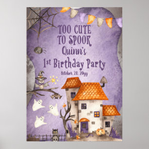 ハロウィーン1回目の誕生日パーティーをスプックするには可愛すぎる ポスター
