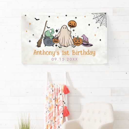 ハロウィーン1回目の誕生日パーティー 横断幕 (インサイチュ)