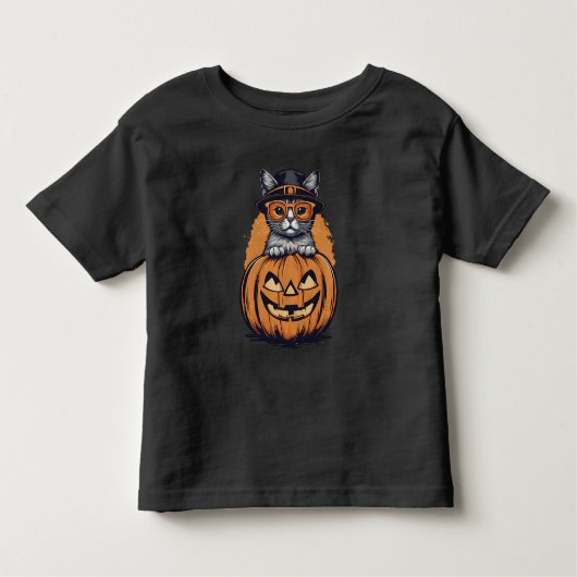 ハロウィーン1子猫，ジャック・オ・ランタン，プレゼント，子猫 トドラーTシャツ (正面)