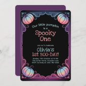 ハロウィーン1日の誕生日の招待状の不気味な1つ 招待状 (正面/裏面)