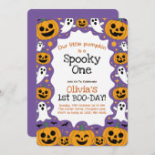 ハロウィーン1日の誕生日の招待状の不気味な1つ 招待状 (正面/裏面)