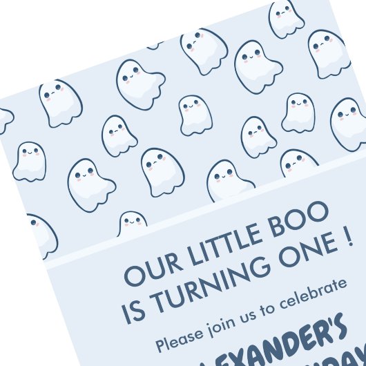 ハロウィーン1歳の誕生日のスプコタクタクのブー 招待状