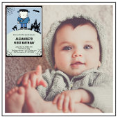 ハロウィーン1歳の誕生日のスプークの少年 招待状