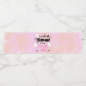 ハロウィーン1歳の誕生日パーティーピンクの女の子かわいい不気味 ペットボトルラベル (シングルラベル)