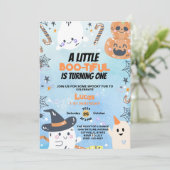 ハロウィーン1歳の誕生日ブオリーブルーボーイ 招待状 (スタンド正面)