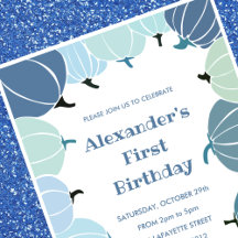 ハロウィーン1歳の誕生日招待状秋のカボチャ