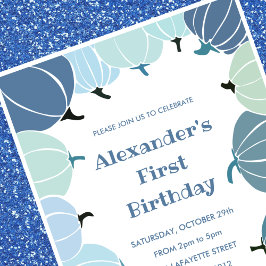 ハロウィーン1歳の誕生日招待状秋のカボチャ 招待状